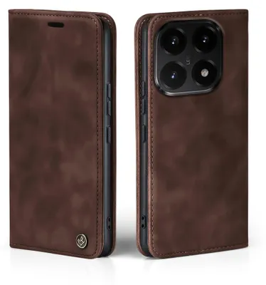 Produktbild von Handy Hülle für Xiaomi 15T Klapphülle Bookcase Flip Cover Handy Tasche Etui Farbe: Dunkelbraun