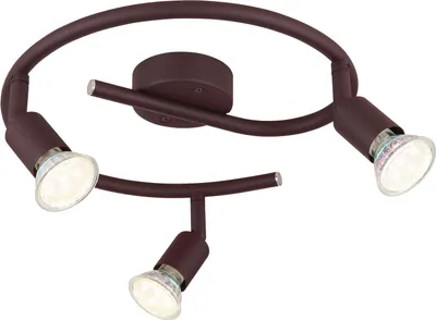 Zdjęcie produktu dla Globo Lighting lampa sufitowa metalowa w kolorze rdzy, ciemna, obrotowa również w kolorze rdzy, ø: 290mm, H: 150mm, zawiera 3x GU10 LED 3W 230V, źródło 250lm, moc 250lm, 3000K