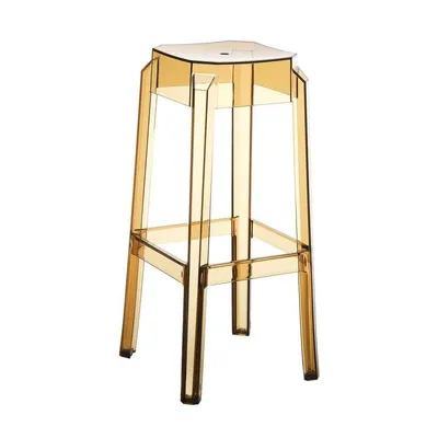 Produktbild von CLP 2er Set Barhocker Fox aus hochwertigem Kunststoff bernstein