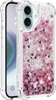 Produktbild von iPhone 16 Plus Hülle - Coverup Liquid Glitzer Back Cover - Roségold