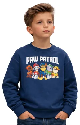 Produktbild von Paw Patrol Sweatshirt für Jungen - Crew Kinder Pullover Oberteil Langarm Blau 98-104
