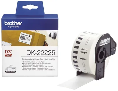 Obrázek produktu pro Brother DK-22225, Černá na bílé, DK, Bílá, Přímý tepelný, Čína, 5 rok/roky