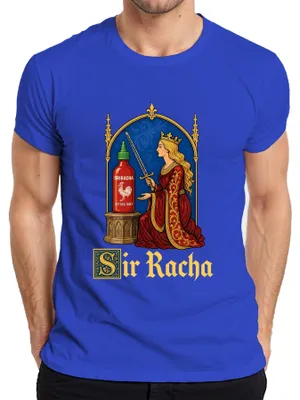 Produktbild von Sir Racha Sriracha Hot Sauce Königin Schwert Statement Sarkasmus Herren T-Shirt, Blau, S