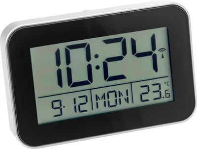 Produktbild von Atlanta 1802/19 Digital-Funkwecker Silberfarben