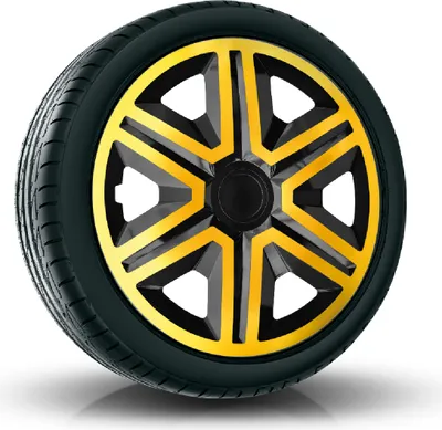 Produktbild von Radkappen Radzierblenden (4Stück) 14 Zoll gold/schwarz ACTION Z458560