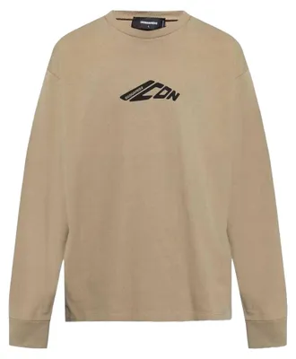 Produktbild von DSquared2 - T-Shirt für Herren/Damen Uni, Logo, Stretch, Langärmlig SY4035 (M) (Khaki)