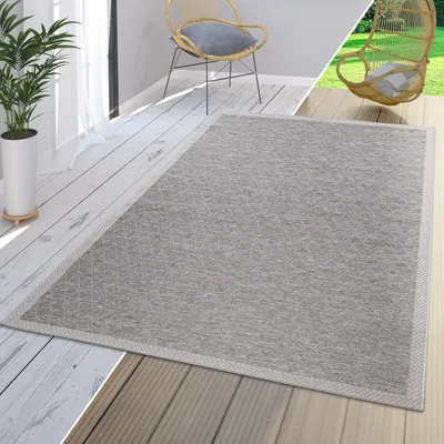 Produktbild von TT Home Teppich Für In- & Outdoor Balkon Küchenteppich Im Modernen Rauten Design Größe 160 cm Rund