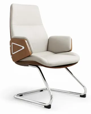 Produktbild von Ergonomischer Bürostuhl mit Holzarmlehnen und modernem Design