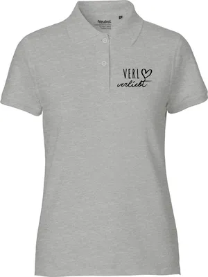 Produktbild von Huuraa Damen Polo Shirt Verl verliebt M Sport Grey Bio Baumwolle Fairtrade Poloshirt Geschenkidee