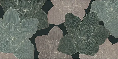 Produktbild von Tadessi Fototapete | Blumen | 5.00 m x 2.50 m | Grün | Grau | Wandbild | Digitaldruck