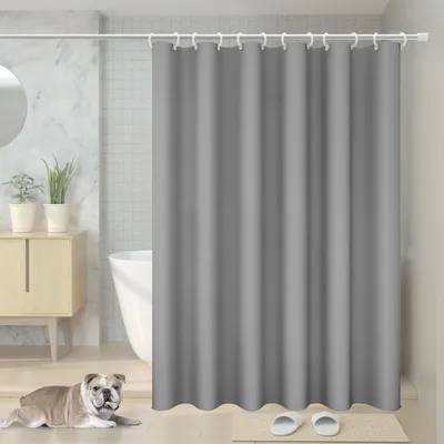 Imagen del producto de Cortina de ducha impermeable, anti-moho, de 180 x 200 cm, con 12 anillas para cortina de ducha, ideal para el baño