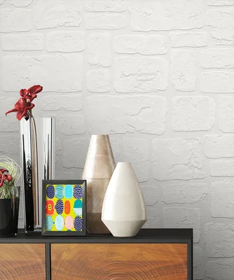 Produktbild von NEWROOM Tapete Weiß Papiertapete Mauer - Ziegelstein Modern   Stein  Backstein Loft Mauerwerk