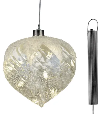 Produktbild von formano LED-Glashänger 15 cm mit Glasperlen, Timer 6h/18h Weihnachtsdeko