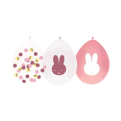 Produktbild von Ootje Kadootje Miffy Ballon Gold Mädchen 5 Stück | Babyzimmer Dekoration