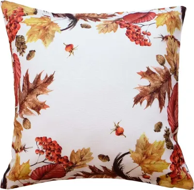 Produktbild von Kissen-Bezug bunt Blätter Herbst 40x40 cm