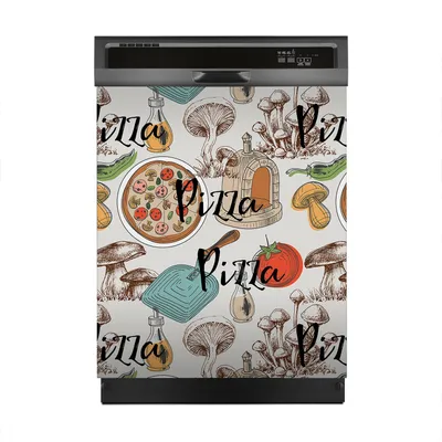 Produktbild von Magnete Dekorative 60x70 cm Küche Magnetmatte Spülmaschine - pizza und pilze