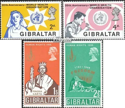 Produktbild von Briefmarken Gibraltar 1968 Mi 215-216,217-218 (kompl.Ausg.) postfrisch WHO