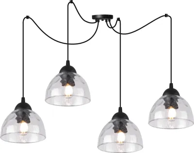 Immagine prodotto di Lampada a sospensione Spider Venice a 4 luci con paralumi in vetro trasparente E27