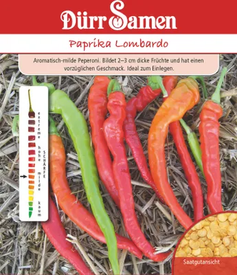 Produktbild von Paprika Lombardo, milder Peperoni | Paprikasamen von Dürr Samen