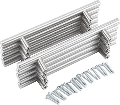 Produktbild von Edelstahl-Stangengriffe - Küchenbeschläge - Türgriffe - Schublade - Bohrlochabstand 128 mm