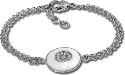 Produktbild von Amello Rund Armband silber weiß Damen Schmuck Edelstahl Keramik D2ESAX29W8