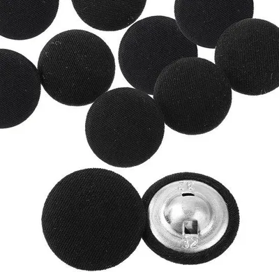 Obrázek produktu pro Kulaté černé knoflíky – sada 10 ks – 20 mm – hliník