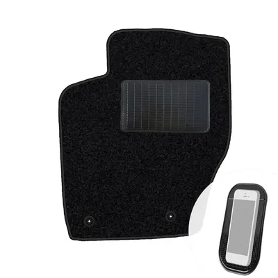 Produktbild von moto-MOLTICO Fahrer Fußmatte Auto Velours Fahrerseite Autoteppiche Schwarz Fahrermatte 1-teilig passend für Citroen C4 I 2004-2010