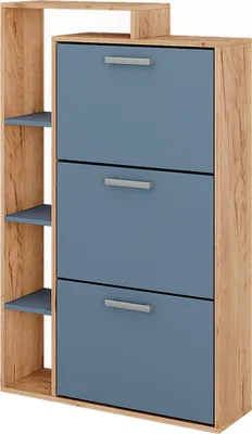 Produktbild von Schuhkipper Vicco Orlando Goldkraft Eiche/Blau 80 x 128.3 cm mit 3 Fächern, Model 53251