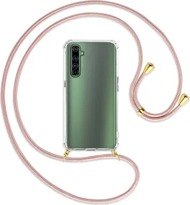 Produktbild von Handykette Backcover-Schutzhülle mit Band (Metall goldfarben) für Realme X50 Pro 5G - roségold