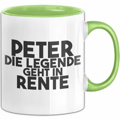 Produktbild von Peter Tasse Peter – Die Legende Geht In Rente Geschenk (Grün)