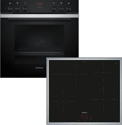 Produktbild von Siemens Einbau-Herd-Set, EI645CFB6E + HE213ABS4 + HZ538000, Einbau-Herd, Induktionskochfeld, Clip-Auszug EQ212IS21B