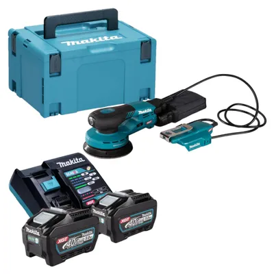Imagen del producto de Makita BO 003 CGT201 Lijadora rotorbital sin cable 40 V máx. 125 mm 3,0 mm carrera Sin escobillas + 2x batería 5,0 Ah + cargador + Makpac
