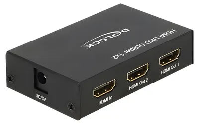 Produktbild von Delock HDMI UHD Splitter 1 x HDMI in > 2 x HDMI out 4K - Video-/Audio-Splitter - 2 x HDMI - Desktop