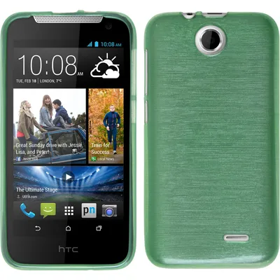 Produktbild von PhoneNatic Case kompatibel mit HTC Desire 310 - grün Silikon Hülle brushed + 2 Schutzfolien