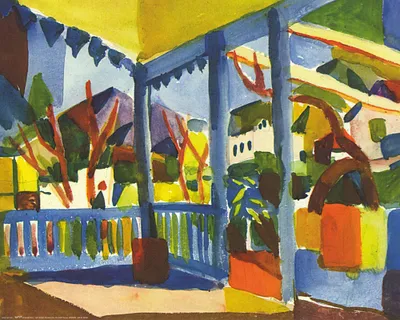 Produktbild von August Macke Kunstdruck Bild - Terrasse Des Landhauses In St. Germain, 1914 (40 x 50 cm)