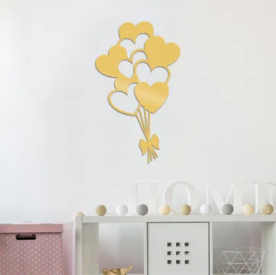 Produktbild von Wallity, Balloons- TNL1564, Gold, Sonstige Wohndekorationen, 21 x 35 cm, 100% Metall (Dicke: 1