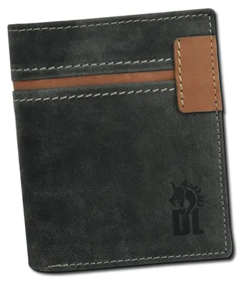 Produktbild von DrachenLeder Herren Geldbörse Portemonnaie Leder grau braun 25x85x11cm OPO009K6