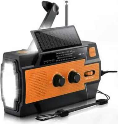 Zdjęcie produktu dla Radio Przenośne Solarne Korbka Alarm Dynamo Awaryjne Latarka Powerbank 4000