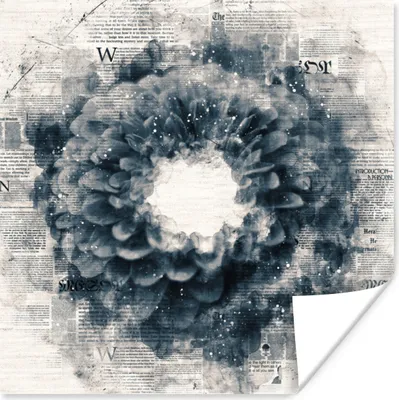 Produktbild von MuchoWow® Poster Blumen - Rauch - Zeitung 75x75 cm - Wand Dekoration