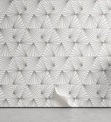 Produktbild von ABAKUHAUS grau Geometric abziehbare & klebbare Tapete für Zuhause, Bursting Linien Retro, selbstklebendes Wohnzimmer Küchenakzent, 33 cm x 90 cm, Grau weiß