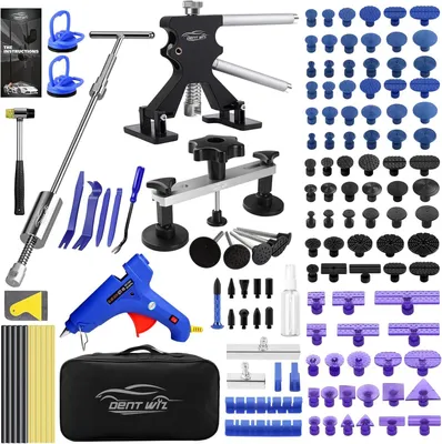 Imagen del producto de Kit de reparación de abolladuras para automóviles, de 100 piezas, que incluye martillo para abolladuras, elevadores, extractor de puentes, para la reparación de automóviles