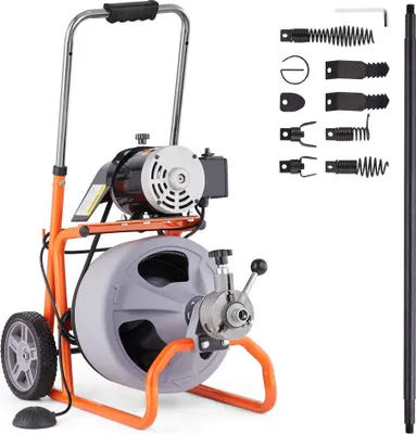 Produktbild von Rohrreinigungsmaschine - Automatisches Rohrreinigungsgerät - 23 m x 9,5 mm - Hochdruck-Zuführung - Effiziente Rohrreinigung