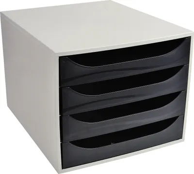 Produktbild von Exacompta ECOBOX Schubladenbox mit 4 Schubladen - Schwarz - 2286014D