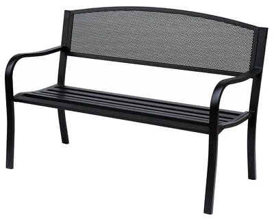 Imagen del producto de Banco de jardín, banco para parque, banco de acero para dos personas, color . Dimensiones: 127 cm de ancho x 60 cm de profundidad x 87 cm de alto