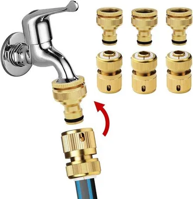 Produktbild von Famanu Messing Schlauchanschlussadapter 2-in-1 - 1/2 Zoll und 3/4 Zoll