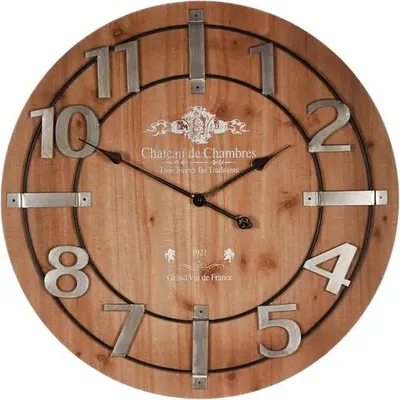 Immagine prodotto di Autronic Orologio da parete - diametro 68 cm MDF con finitura imitazione legno e numeri in metallo (HW4010)
