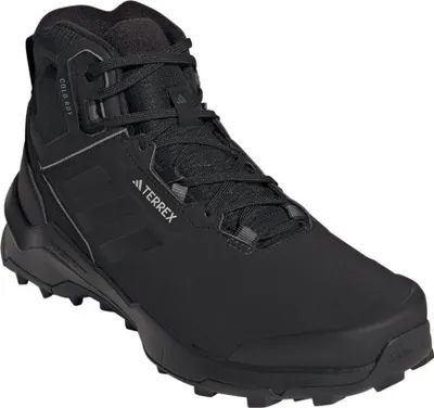 A black Adidas Terrex hiking boot is shown against a white background.