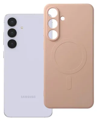 Zdjęcie produktu dla Etui pasujące do Samsunga S25 FE – silikonowe etui Mag Cover kompatybilne z MagSafe, kolor różowy