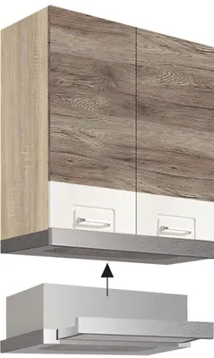 Productafbeelding van Keukenwandkast - ECONO 37G - Dunstabzugshaubenschrank 60 cm, wit hoogglans