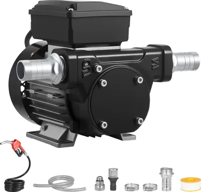 Immagine prodotto di SucceBuy Pompa elettrica per il trasferimento di carburante, 230 V AC, pompa per il trasferimento di gasolio con spegnimento automatico, 60 l/min, inclusi 2 tubi flessibili, prevalenza di 13,7 m, adatta per paraffina e biodiesel